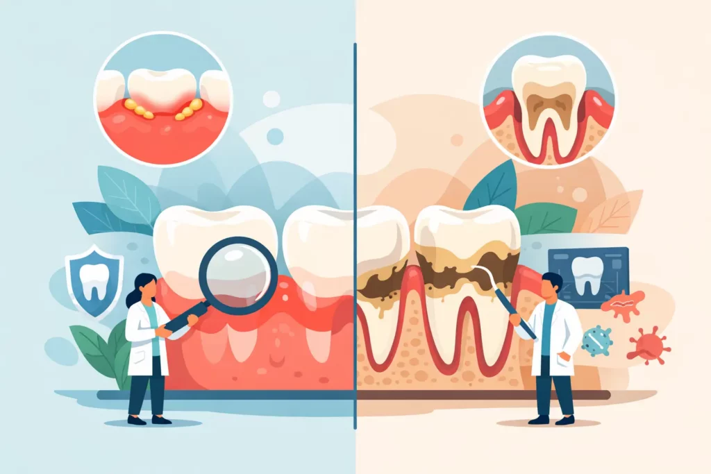 Wat is het verschil tussen gingivitis en parodontitis?